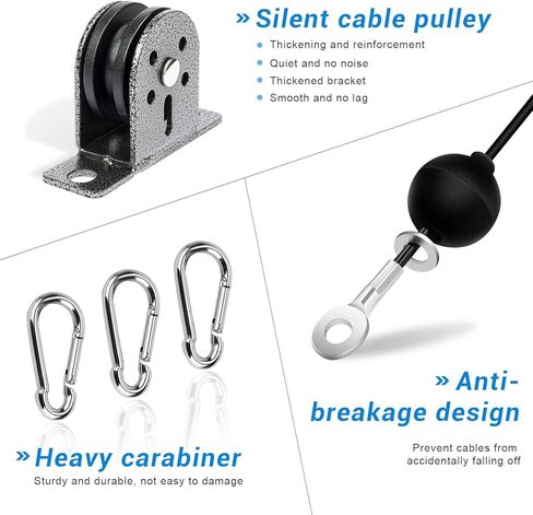 TRENDBOX نظام بكرة الصالة الرياضية ثلاثية الرؤوس حبل سحب إلى أسفل آلة كابل التدريب، مرفقات منسدلة LAT للمنزل والصالات الرياضية in Kuwait