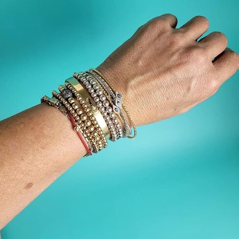 سوار تميمة عين الشر للنساء مطلي بالذهب الأصفر عيار 14 قيراط، مقاس قياسي in Kuwait