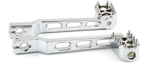 2 قطعة كعب ألومنيوم CNC / إصبع القدم ناقل الحركة بدواسة رافعة وأذرع ناقل الحركة لدراجة Harley Touring Softail Trike Road Kings (كروم) in Saudi Arabia