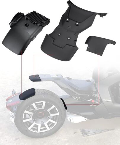حاجز خلفي من A & UTV PRO لـ 2019-2022 Can-Am Ryker Fender Extension Mud اللوحات واقيات الطين، استبدال OEM # 219400963، 3PCS in Saudi Arabia