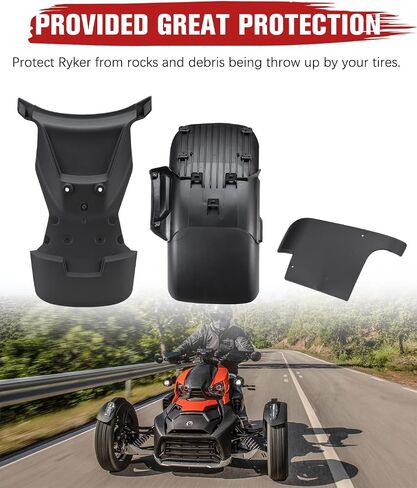 حاجز خلفي من A & UTV PRO لـ 2019-2022 Can-Am Ryker Fender Extension Mud اللوحات واقيات الطين، استبدال OEM # 219400963، 3PCS in Saudi Arabia
