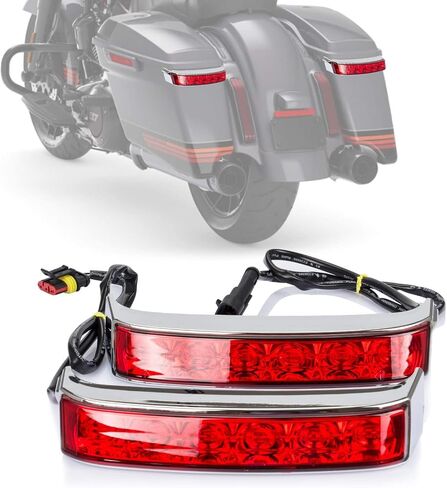 psler Saddlebag Housing Tail Run Brake Turn Light Lamp LED Len for Touring Street Road Glide CVO Electra Glide Ultra Classic Ultra Limited CVO 2014-2022 (Chrome Red) in Saudi Arabia