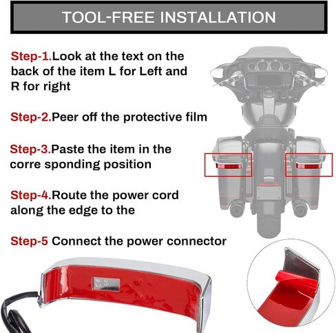 psler Saddlebag Housing Tail Run Brake Turn Light Lamp LED Len for Touring Street Road Glide CVO Electra Glide Ultra Classic Ultra Limited CVO 2014-2022 (Chrome Red) in Saudi Arabia