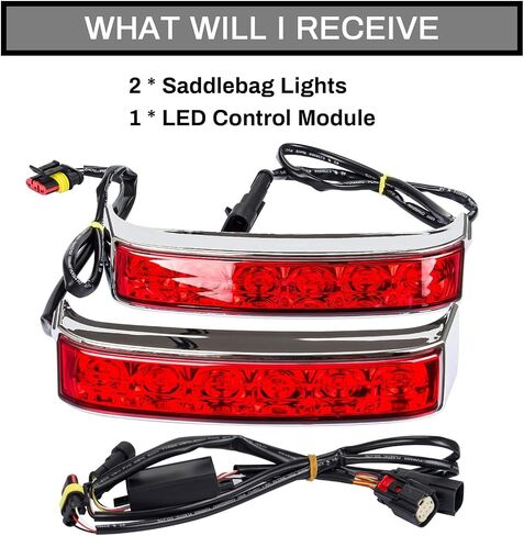 psler Saddlebag Housing Tail Run Brake Turn Light Lamp LED Len for Touring Street Road Glide CVO Electra Glide Ultra Classic Ultra Limited CVO 2014-2022 (Chrome Red) in Saudi Arabia