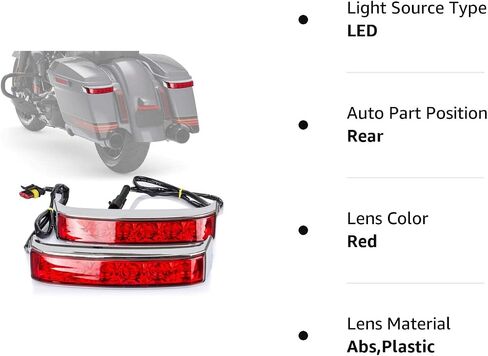 psler Saddlebag Housing Tail Run Brake Turn Light Lamp LED Len for Touring Street Road Glide CVO Electra Glide Ultra Classic Ultra Limited CVO 2014-2022 (Chrome Red) in Saudi Arabia