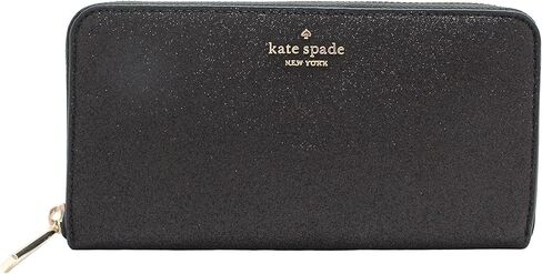 Kate Spade New York Shimmy Glitter Boxed Large Continental Wallet Black in Kuwait
