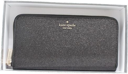 Kate Spade New York Shimmy Glitter Boxed Large Continental Wallet Black in Kuwait
