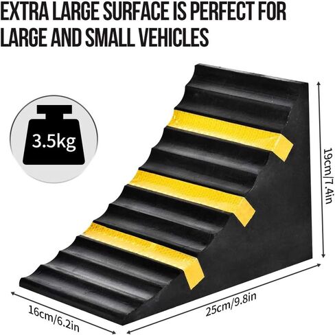 Heavy Duty Rubber Wheel Tire Chock 10" L x 6" W x 7.3" H, Front and Back for Camper, Trailer, RV, Truck, Car, Vehicle and RV (4-Pack) in Saudi Arabia