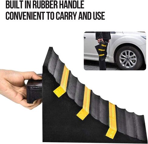 Heavy Duty Rubber Wheel Tire Chock 10" L x 6" W x 7.3" H, Front and Back for Camper, Trailer, RV, Truck, Car, Vehicle and RV (4-Pack) in Saudi Arabia