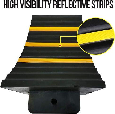Heavy Duty Rubber Wheel Tire Chock 10" L x 6" W x 7.3" H, Front and Back for Camper, Trailer, RV, Truck, Car, Vehicle and RV (4-Pack) in Saudi Arabia