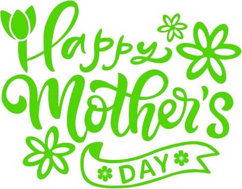 1 Sheet Happy Mother's Day Sticker, Cute Daisy,Tulip Flowes Automotive Die Cut Waterproof Vinyl Decal Gift for Mother Mothers Day Gifts for Mom Home Wall Window Car Party Supplies Decor (Holographic) in Kuwait
