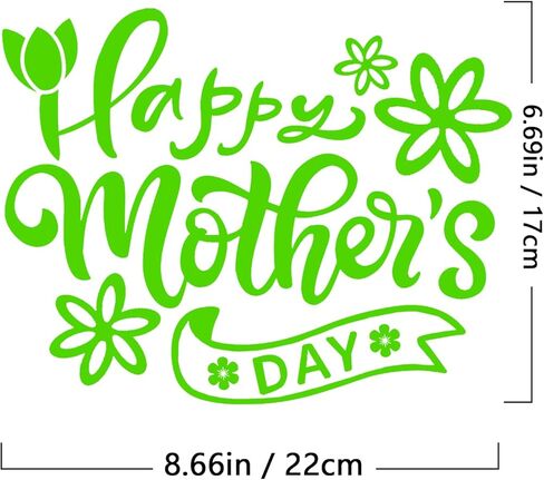 1 Sheet Happy Mother's Day Sticker, Cute Daisy,Tulip Flowes Automotive Die Cut Waterproof Vinyl Decal Gift for Mother Mothers Day Gifts for Mom Home Wall Window Car Party Supplies Decor (Holographic) in Kuwait