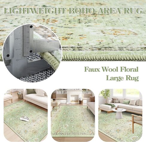 Lahome Boho Area Rug, 5x7 Living Room Area Rug Boho Rugs for Bedroom Aesthetic Soft Large Floral Rug, Machine Washable Rugs 5x7 Non Slip Non Shedding Indoor Carpet for Living Dining Room in Saudi Arabia