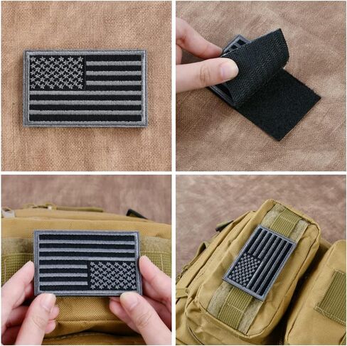 auauy 2pcs بقع العلم الأمريكي، بقع التكتيكية من الولايات المتحدة الأمريكية العلم الأمريكي، هوك وحلقة التصحيح المعنويات التكتيكية التطريز الكامل التصحيح العسكري لحقائب الظهر قبعات القبعات السترات السراويل، الزي العسكري in Kuwait