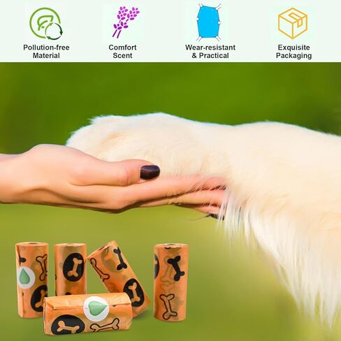 بكرات أكياس براز الكلاب، أكياس نفايات الكلاب، موزع أكياس براز الكلاب، أكياس براز الكلاب سميكة، مقاومة للتسرب، عدد 270، 18 لفة in Kuwait