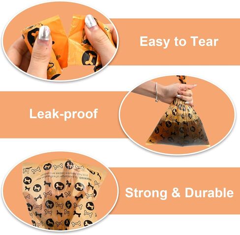 بكرات أكياس براز الكلاب، أكياس نفايات الكلاب، موزع أكياس براز الكلاب، أكياس براز الكلاب سميكة، مقاومة للتسرب، عدد 270، 18 لفة in Kuwait