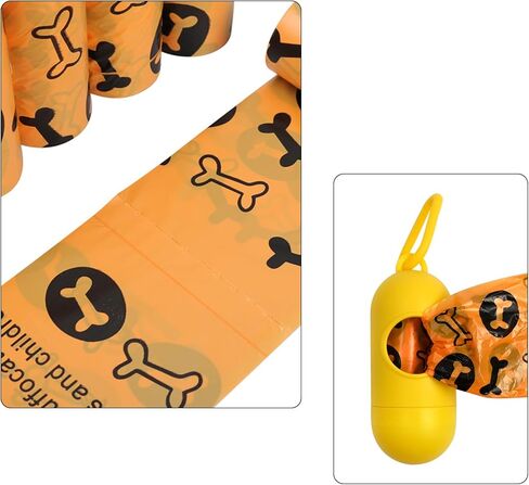 بكرات أكياس براز الكلاب، أكياس نفايات الكلاب، موزع أكياس براز الكلاب، أكياس براز الكلاب سميكة، مقاومة للتسرب، عدد 270، 18 لفة in Kuwait