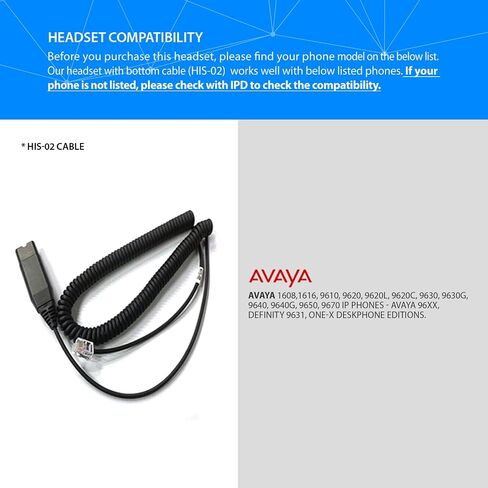IPD U10P-S Bottom Headphone Adapter Phone Cord Cable Compatible with Yealink, Snom,Grandstream & LG IP Phones U10P-S Bottom with RJ9 Cord Jack in Saudi Arabia