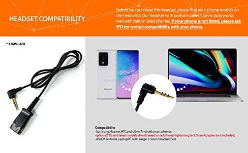 IPD U10P-S Bottom Headphone Adapter Phone Cord Cable Compatible with Yealink, Snom,Grandstream & LG IP Phones U10P-S Bottom with RJ9 Cord Jack in Saudi Arabia