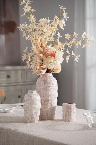 TERESA'S COLLECTIONS Large Ceramic Terracotta Vases, Farmhouse Decorative Vase for Home Decor, Rustic Vases with Candle Holder for Living Room, Table Centerpiece, Gift for Fathers Day, 11 inch in Kuwait