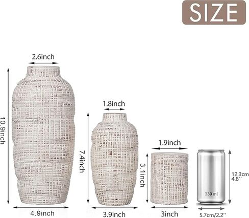 TERESA'S COLLECTIONS Large Ceramic Terracotta Vases, Farmhouse Decorative Vase for Home Decor, Rustic Vases with Candle Holder for Living Room, Table Centerpiece, Gift for Fathers Day, 11 inch in Kuwait