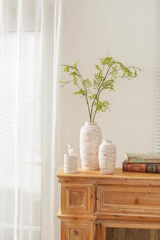 TERESA'S COLLECTIONS Large Ceramic Terracotta Vases, Farmhouse Decorative Vase for Home Decor, Rustic Vases with Candle Holder for Living Room, Table Centerpiece, Gift for Fathers Day, 11 inch in Kuwait