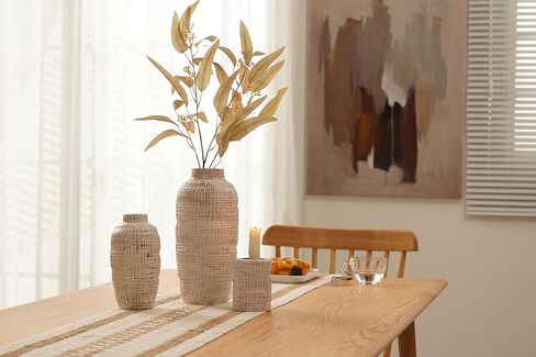 TERESA'S COLLECTIONS Large Ceramic Terracotta Vases, Farmhouse Decorative Vase for Home Decor, Rustic Vases with Candle Holder for Living Room, Table Centerpiece, Gift for Fathers Day, 11 inch in Kuwait