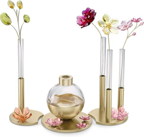 Swarovski Garden Tales Decorative Vase, Glass Vase with Gold Tone Finish Base, Small Vase for Single Flowers, Part of the Swarovski Garden Tales Collection in Saudi Arabia