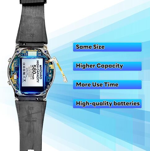 بطارية لجهاز Samsung Gear S3 Frontier بقدرة 580 مللي أمبير (SM-R760) 2024، ترقية عالية السعة، بطارية بديلة لـ SM-R770، BR760، R765، EB-BR760ABE، GH43-04699A مع مجموعة أدوات إصلاح احترافية in Kuwait