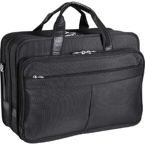 McKlein Walton 17' Nylon Expandable Double Compartment Laptop Briefcase w/Removable Sleeve