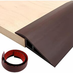 Floor Transition Strip PVC Door Threshold Ramp Doorway Edge Trim Flooring Edging Trim for Laminate Doorway Carpet Tile Floor Edge Threshold from 1/2" to 3/5" (Black, 3.3Ft)