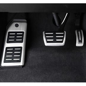 طقم غطاء دواسة من الفولاذ المقاوم للصدأ متوافق مع Audi Q7 Q8 SQ7 SQ8 2017 2018 2019 2020 2021 2022 2023 2024 لبورشه كايين طوارق 2019-2024 بدون مثقاب دواسات فرامل الغاز 3 قطع