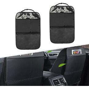 psler Kick Mats Anti-Kick Pad Car Seat Protector Back Seat Organizers Waterproof Oxford Back Seat Kids Pets Storage Universal SUV Car Minivan Truck Car Travel Accessories-2 Pack