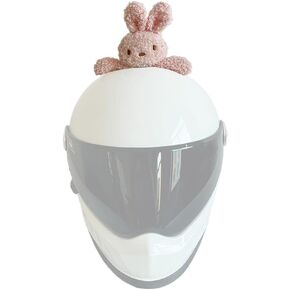 1 Piece Lying Pink Rabbit Helmet Decoration Cute Helmet Embellishments Ski Bicycle Motorcycle Helmet Accessories