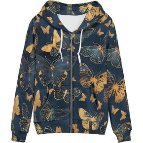 Women Long Sleeve Zip-Up Hoodie Jacket Sweatshirt Coat