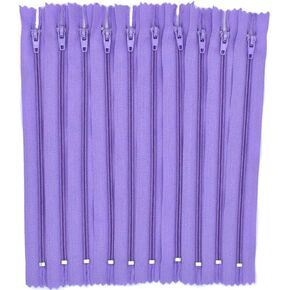 Renashed 100Pcs 9Inch Nylon Coil Zippers Bulk for Tailor Sewer Sewing Crafts Crafter's Specia (Purple)