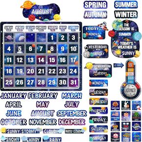 85 قطعة من لوحة نشرة تقويم كاندي لاند، لوحة نشرة تقويمية للفصل الدراسي مع أرقام شهر الطقس للعودة إلى المدرسة، موضوع جميل، سبورة سبورة لتزيين جدران الفصل الدراسي in Kuwait