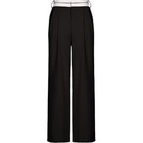 Women's High Waisted Wide Leg Pants Business Dress Pants Trousers Pleated Straight Suit Pants with Pockets