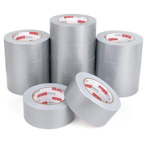 White Duct Tape Heavy Duty, 12 Roll Multi Pack, 30 Yards x 2 Inch, 9 Mil Strong, Flexible, Waterproof and Tear by Hand - for Home Use, Do-It-Yourself Projects and Repairs