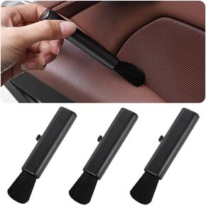 zipelo 3 Pcs Car Detailing Brush, Soft Bristle Auto Interior Dusting Brush, Portable Stretchable Car Interior Detailing Brush, Vehicle Cleaning Tool for Dashboard, Air Conditioner Vents (Black)