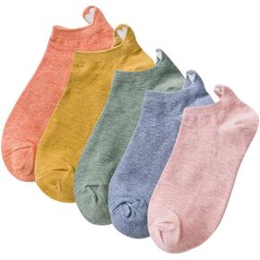 Ankle Cute Socks 5 Pairs Cotton Kawaii Embroidered Funny Low Cut Socks for Women Socks