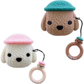 【2 Pack】 Lubiogio 3D Cute Candy+Cookie Case for Airpod 2/1,3D Cartoon Kawaii Food Snack Character Kids Teens Girls Women Soft Case for Airpod 2nd/Airpod 1st Case(Candy+Cookie)