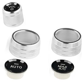 غطاء مقبض تكييف الهواء بنمط الكريستال الفضي للتحكم في المناخ ومقبض مستوى الصوت متوافق مع BMW 5 6 7 Series X5 X6 F10 F12 F01 F15 F16 (الطراز B لهيكل F) in Kuwait