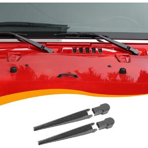 Hoolcar Front Windshield Wiper Accessories Front Window Arm Blade Cover Trim Compatible with Jeep Wrangler JK JKU 2007-2017, Red, 2Pcs