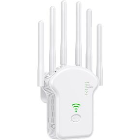 2024 Latest WiFi Extender WiFi Intensifier with Ethernet Port, 6-Antenna WiFi Extender with Wider Coverage and Stronger Signal, Internet WiFi Wireless Repeater is Suitable for Home and Outdoor