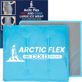 Arctic Flex Large Gel Ice Packs for Injuries Reusable (13.8" x 12.6") - Flexible Hot Cold Pain Relief Wrap for Back, Knee, Hip, Shin, Shoulder, Postpartum, After Surgery - Medical Grade Thermo Therapy
