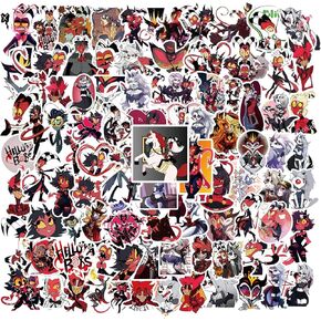 100 PCS Hazbin Hotel and Helluva Boss Stickers, Reusable Waterproof Hell's Inn Anime Vinyl Stickers for Laptop, Water Bottles, Skateboard, Bicycle, Guitar, Hazbin Hotel Car Decal Sticker for Adults in Saudi Arabia