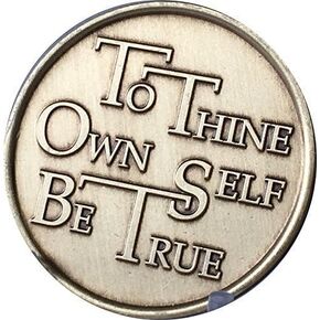 To Thine Own Self Be True with the Serenity Prayer - Bronze Medallion