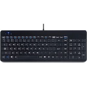 Perixx PERIBOARD-220H US, Wired Compact USB Keyboard with 2 Hubs - Build-in Numeric Keypad - Black - US English Layout, (11506)