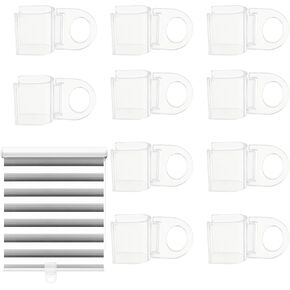 10 Pack U-Shaped Roller Curtain Grips Hanging Ring Curtain Clips Cordless Window Shades for Home Roller Shutter Clips Transparent Rolling Blind Sunshade Lifting Clip